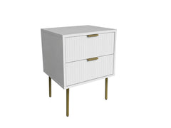 2-Drawer Bedside Table White