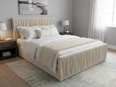 Blaine Velvet Bed Frame Beige - Double