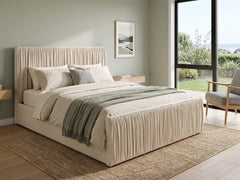 Blaine Velvet Bed Frame Beige - Double