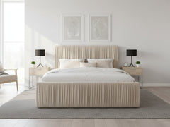 Blaine Velvet Bed Frame Beige - Queen