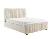Blaine Velvet Bed Frame Beige & Bon15 Mattress - Queen