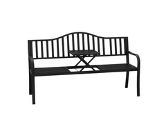 Arteferro Garden Bench with Fold Table - Black