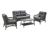4-Piece Outdoor Sofa Set - Brown + Grey