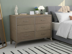 Delani 6-Drawer Lowboy - Brown