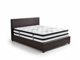 Bass Storage Bed Frame PU Dark Brown & K34 Mattress - Double