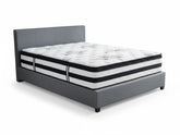 Bass Storage Bed Frame Grey & Euro Top Mattress K34 - Double