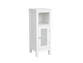 1-Door Rattan Storage Cabinet - White