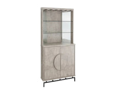 2-Door Corner Wine Cabinet - Concrete