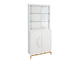 2-Door Corner Wine Cabinet - White
