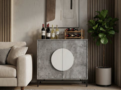 2-Door Wine Cabinet - Grey