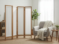 4-Panel Room Divider D S1 - Brown