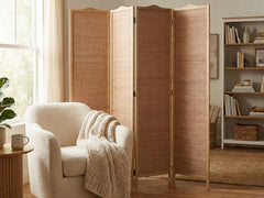 4-Panel Room Divider D S2 - Brown