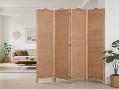 4-Panel Room Divider D S2 - Brown