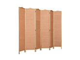 6-Panel Room Divider D S2 - Brown