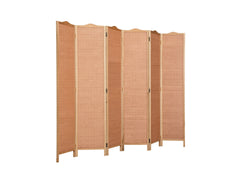 6-Panel Room Divider D S2 - Brown