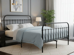 Darcy High Back Metal Bed Frame Black - King