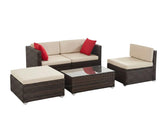 Caelan 5-Piece Outdoor Set - Brown + Beige