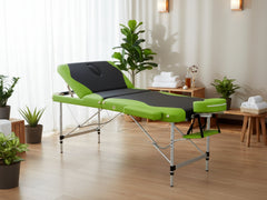 3-Fold Portable Aluminum Massage Table - Green+Black