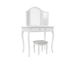3-Mirror Dressing Table Set White - 79 cm
