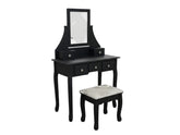 Dressing Table with Stool Black - 74.5 cm