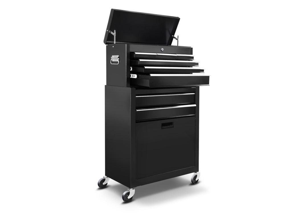 2-Drawer & 6-Drawer Tool Cabinet Combo - Black