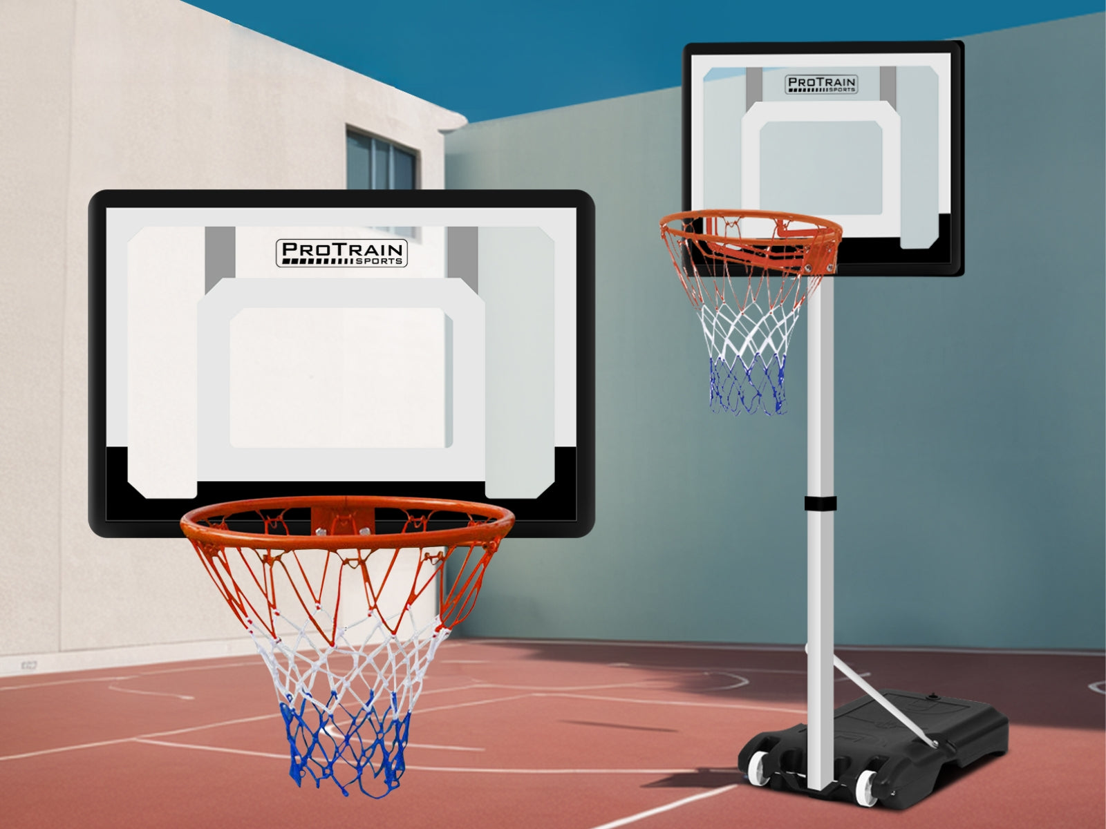 Adjustable Portable Basketball Stand Hoop - 2.61 m