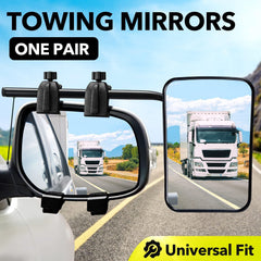 DS BD 2 Towing Mirrors Caravan Car Safety Convex Flat Mirror Clipon Side 4X4