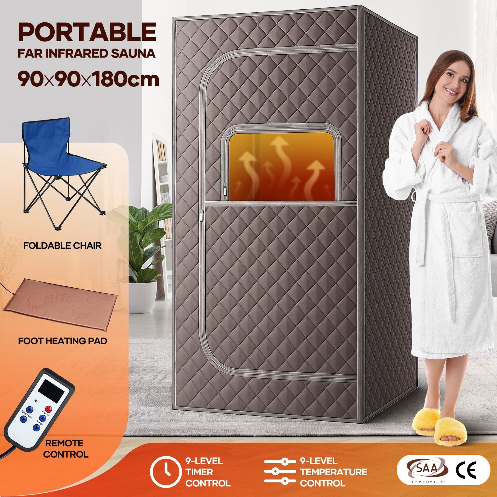 DS BD Far Infrared Sauna Tent Foldable Home Dry Heating Spa Box Room RelaxHeated