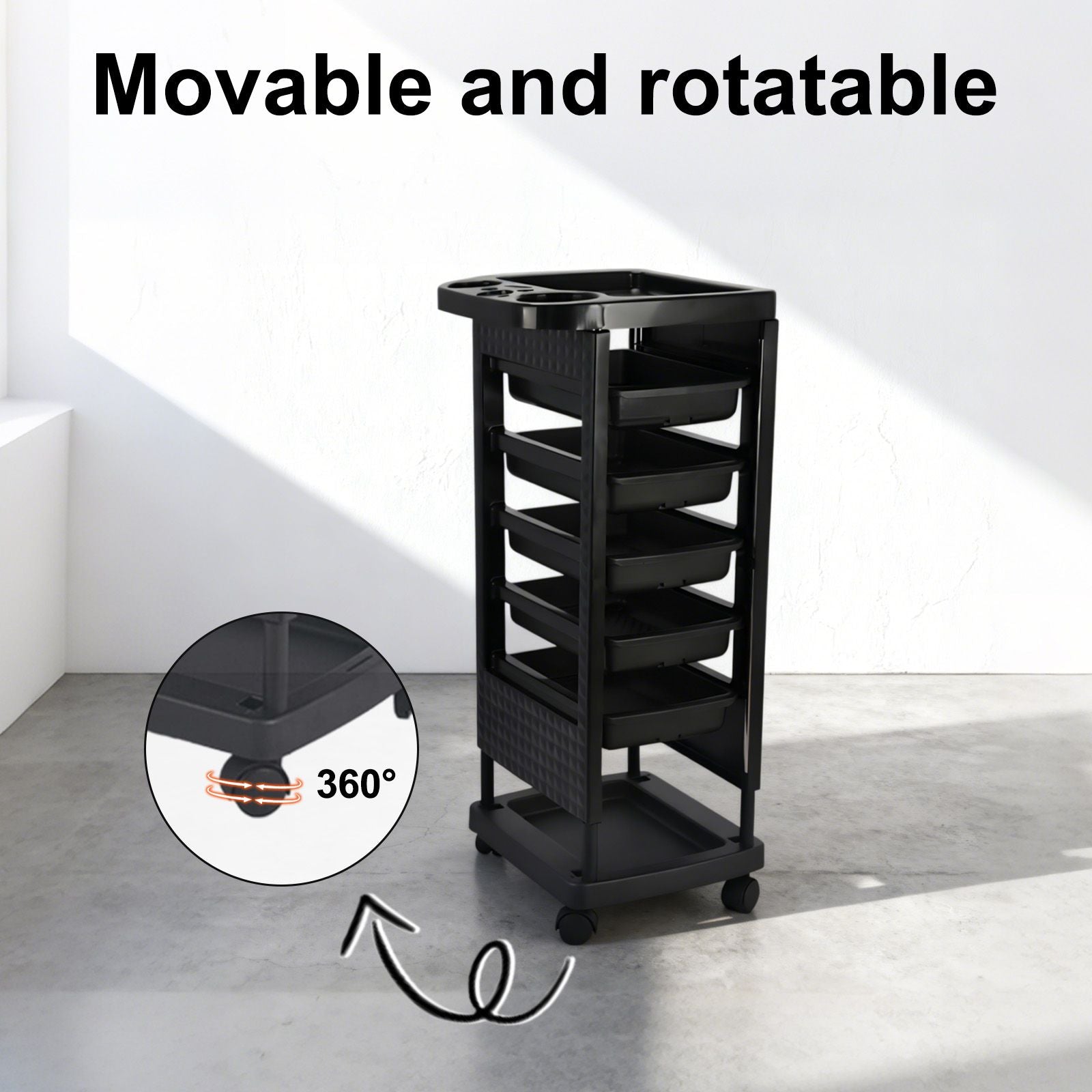 DS BD 6 Tier Hair Salon Trolley Spa Beauty Parlor Hairdressing Tool Rolling