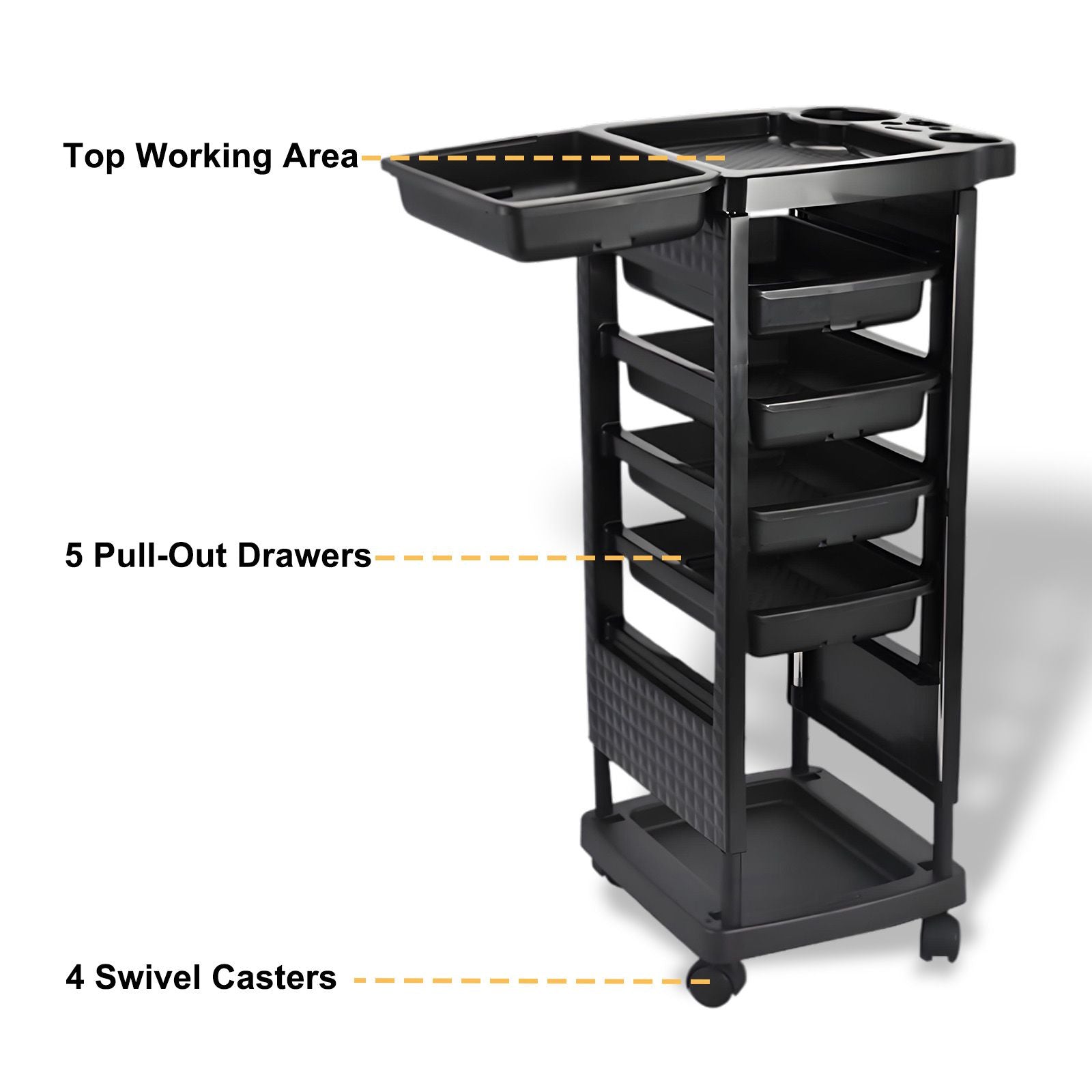 DS BD 6 Tier Hair Salon Trolley Spa Beauty Parlor Hairdressing Tool Rolling