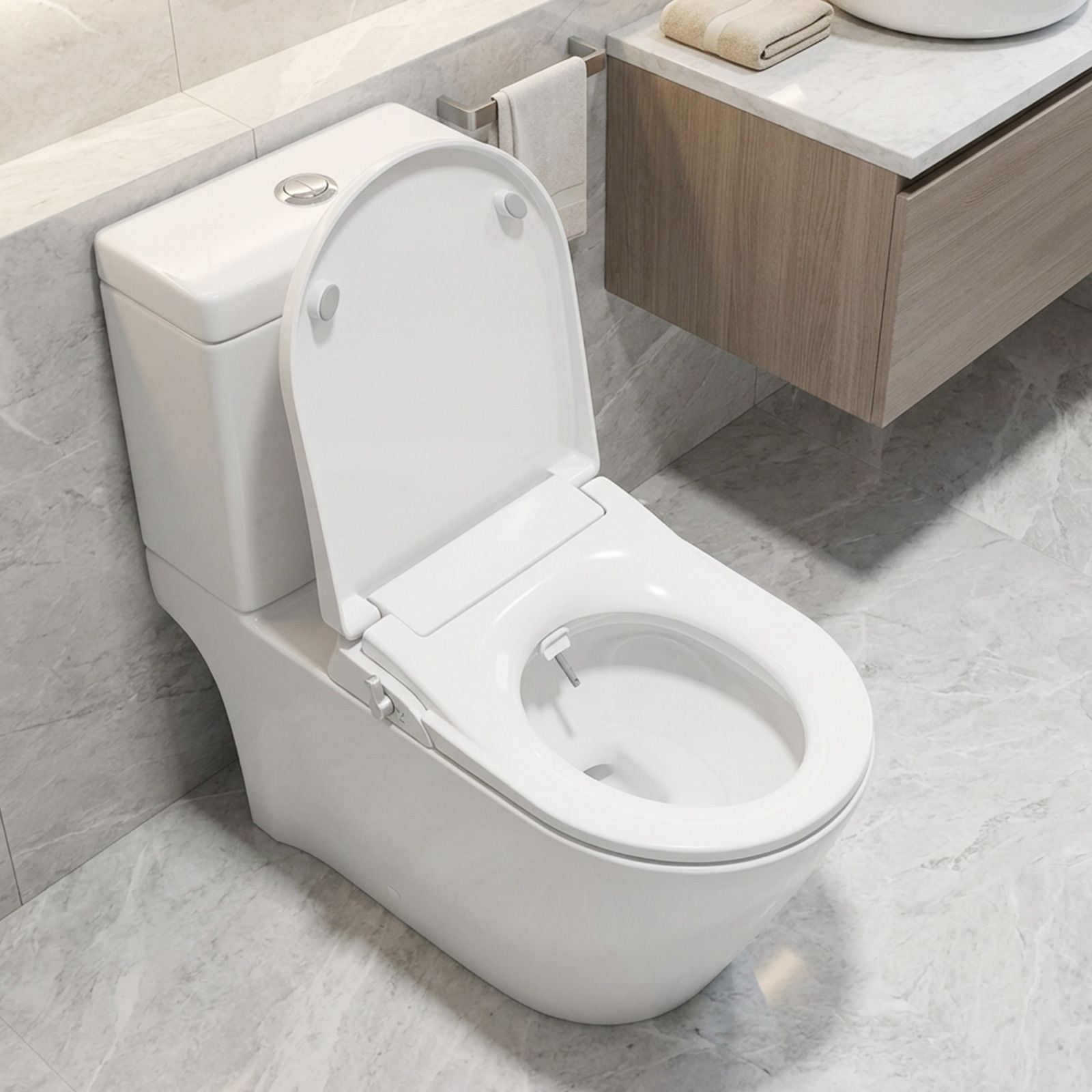 DS BD Non Electric Bidet Toilet Seat WaterMark Certified D Shape Dual Nozzle