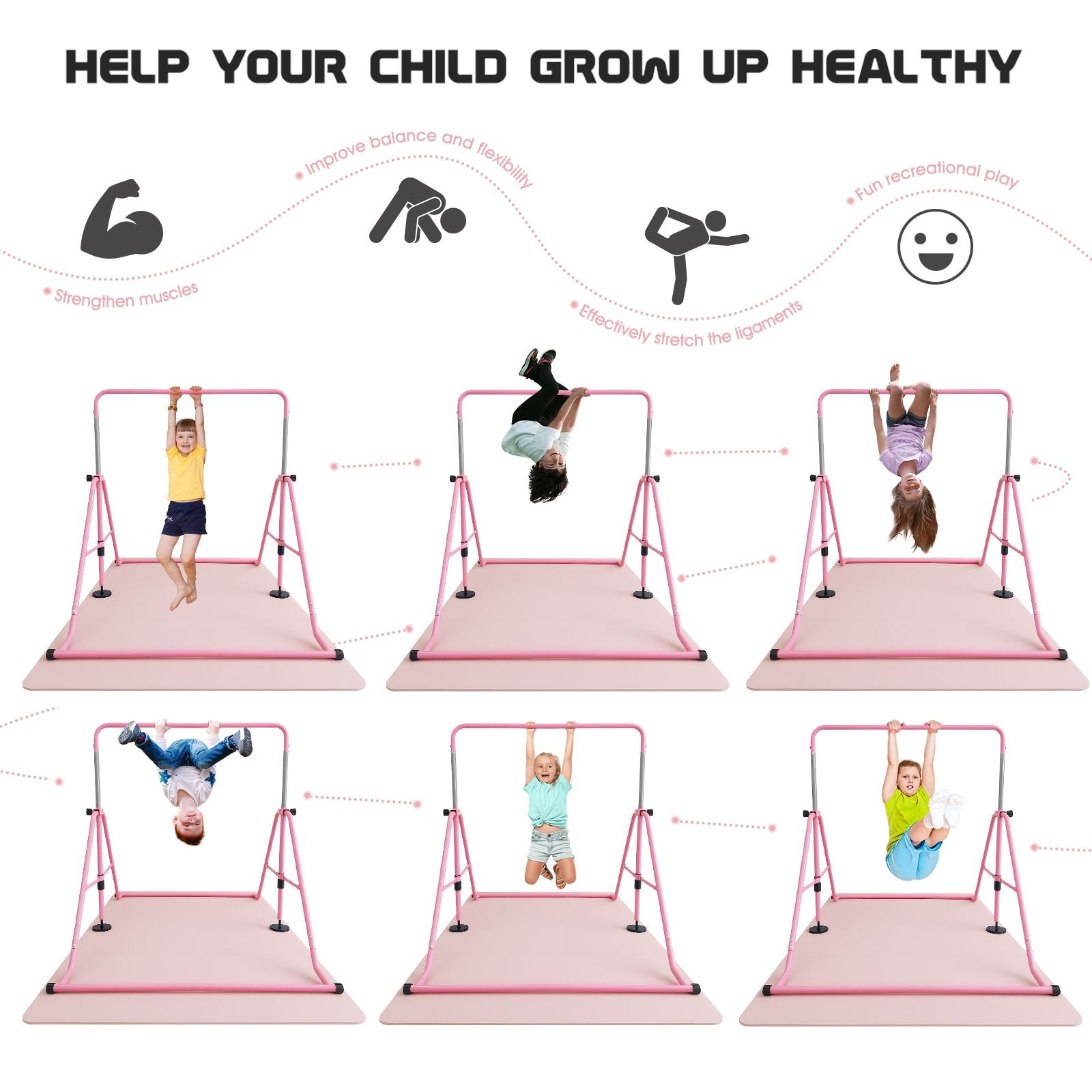 DS BD Kids Gymnastics Bar Training Climbing Frame Playground Home Gym Workout