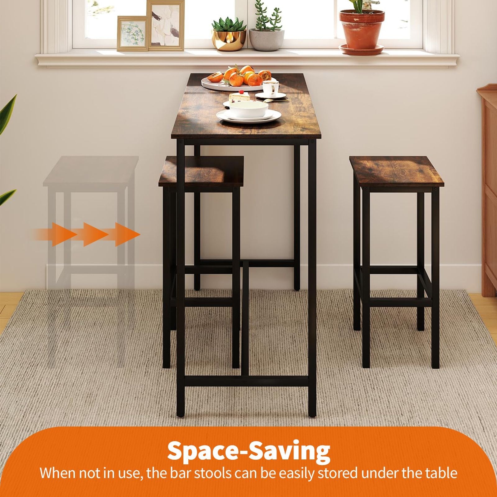 DS BD Bar Table & Stools Set Dining Desk Kitchen Chairs For Home Cafe bar