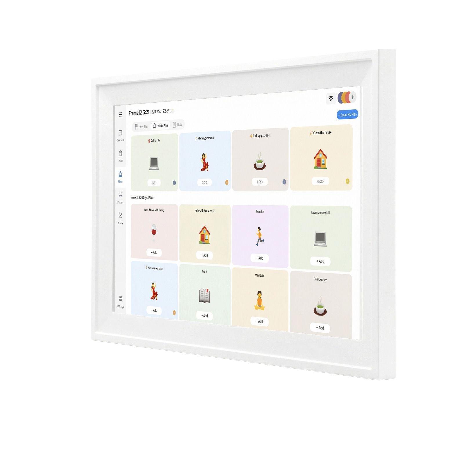 DS BD WiFi Wall Digital Calendar Planner 15.6 Inch Chore Chart Family Meal