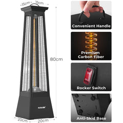 DS BD Maxkon 1500W 360° Infrared Patio Heater Electric Freestanding Space Tower