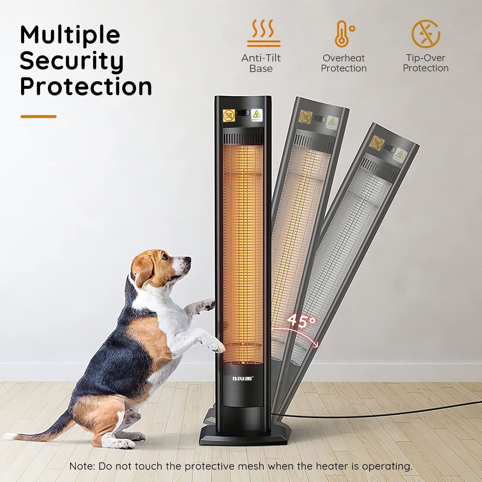 DS BD Maxkon Freestanding Infrared Heater 1500W Electric Patio Space Warmer