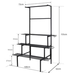 DS BD Large Metal Plant Stand Flower Pot Tall Holder Black Corner Rack Storage