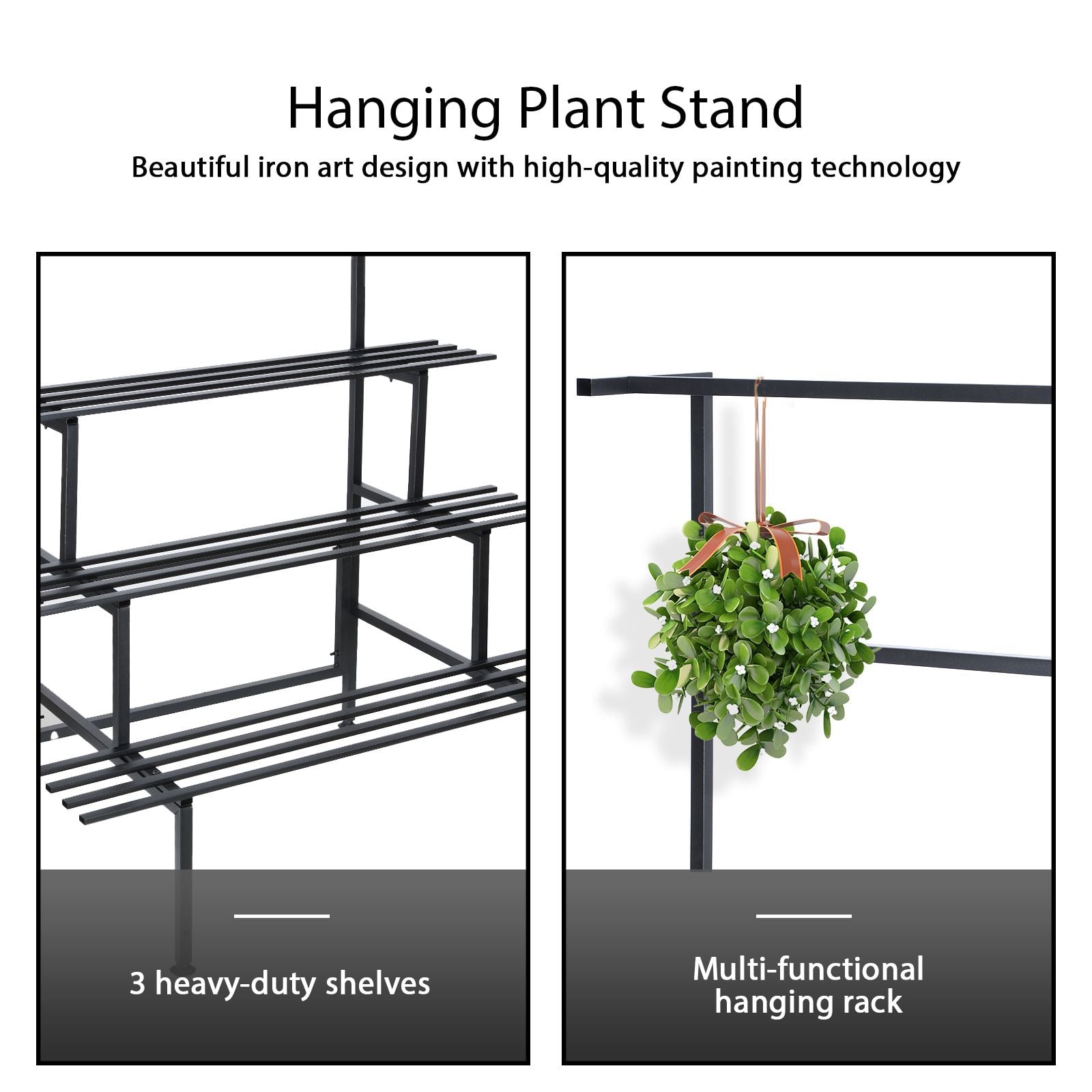 DS BD Large Metal Plant Stand Flower Pot Tall Holder Black Corner Rack Storage
