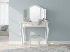 3-Mirror Dressing Table Set White - 79 cm