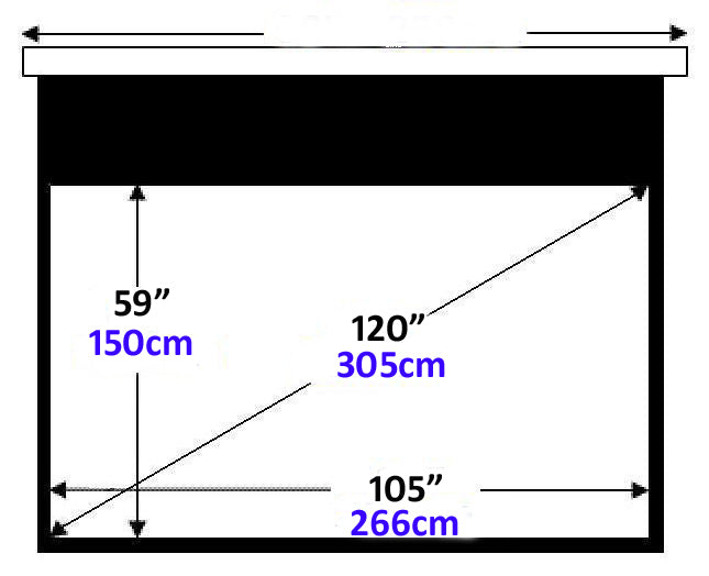 120 Inches Wide Screen Electric Motorized Projector Screen With Wireless Remote