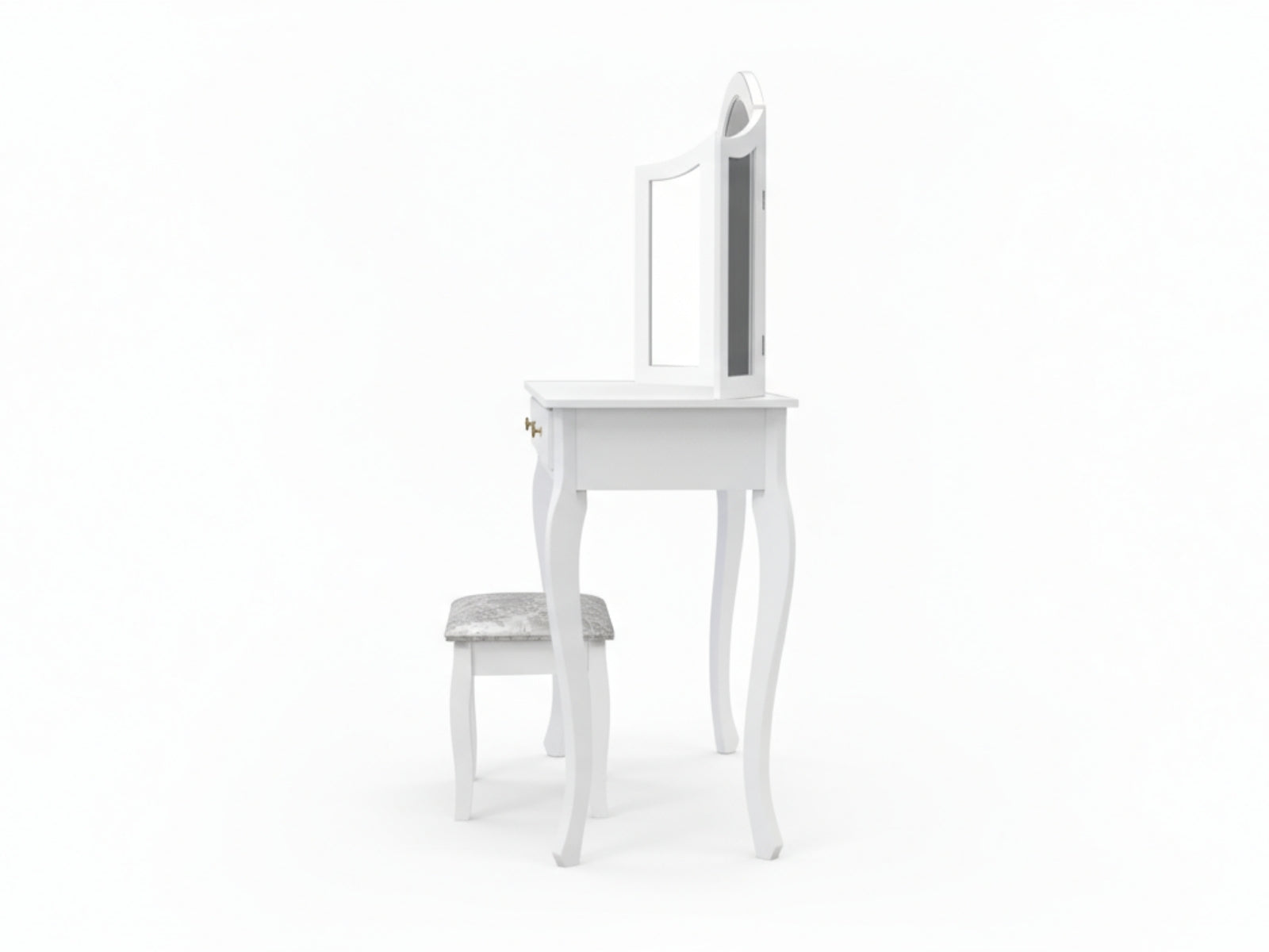 3-Mirror Dressing Table Set White - 79 cm