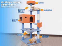 Cat Tree Blue & Orange - 155 cm