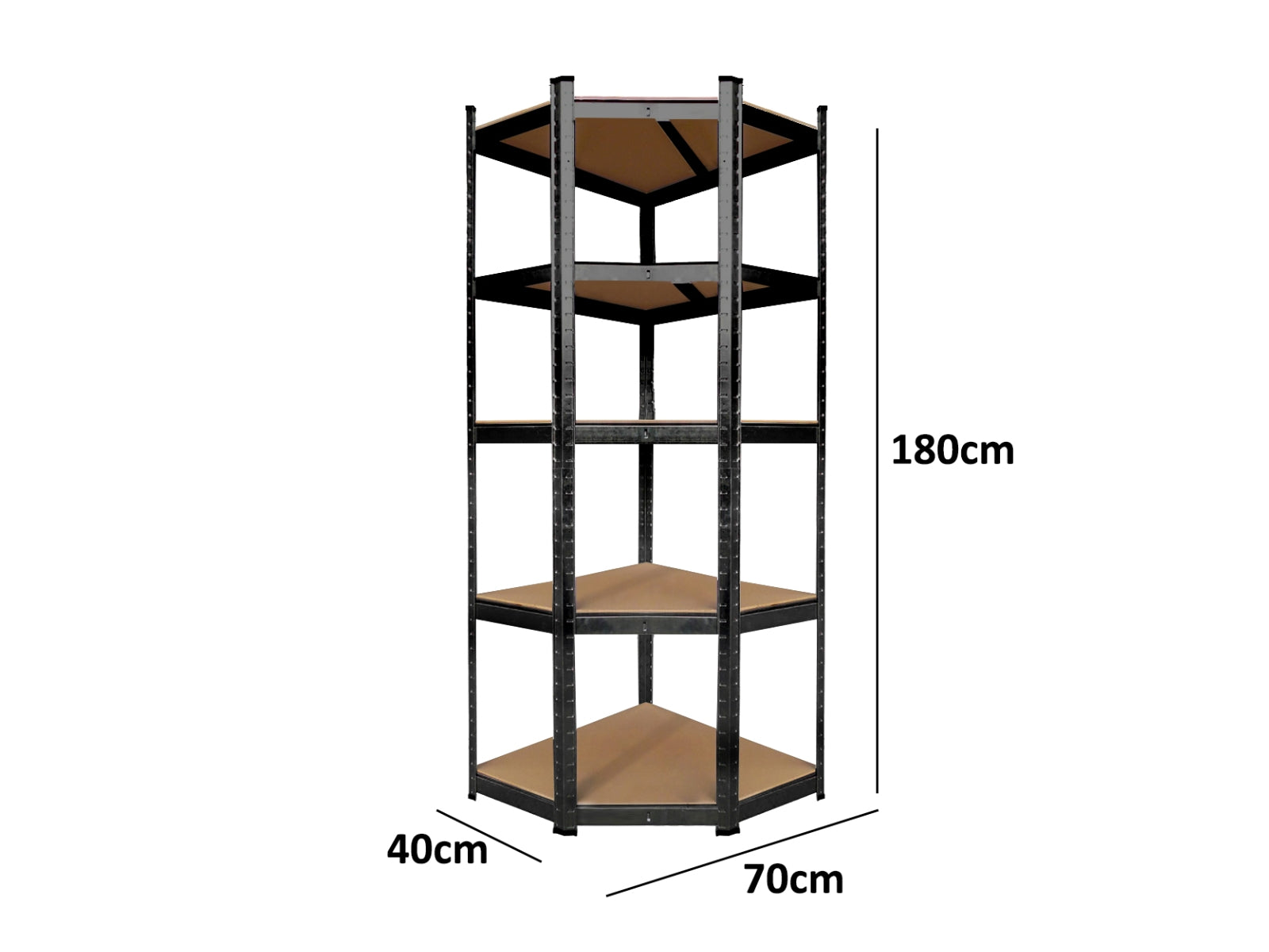 5-Layer Boltless Corner Shelving - Black