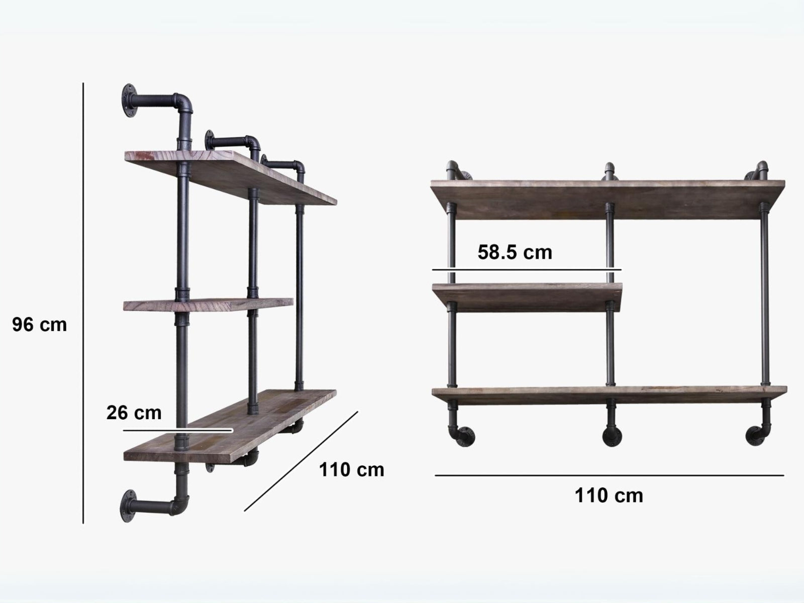 3-Tier Pipe Shelf Storage