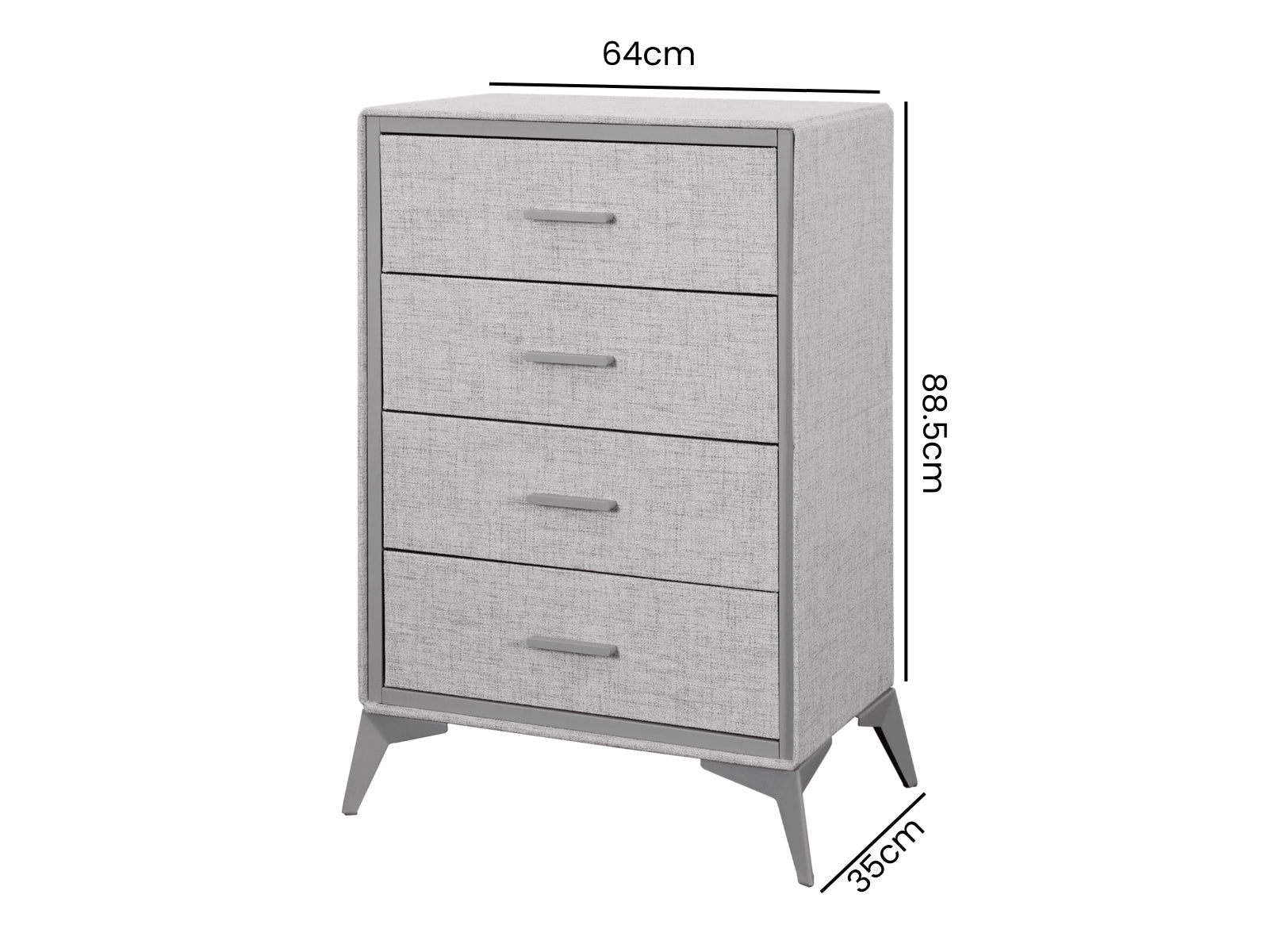 Delani 4-Drawer Tallboy - Grey