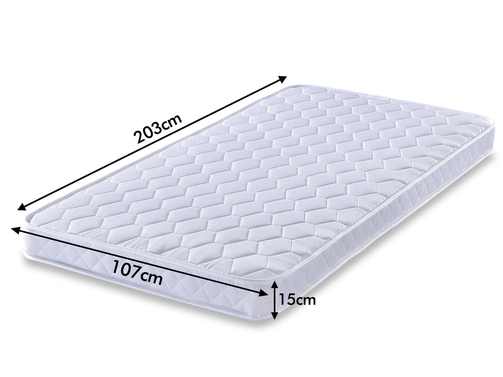 Dakota Metal Bed Frame & Bon15 Mattress - King Single