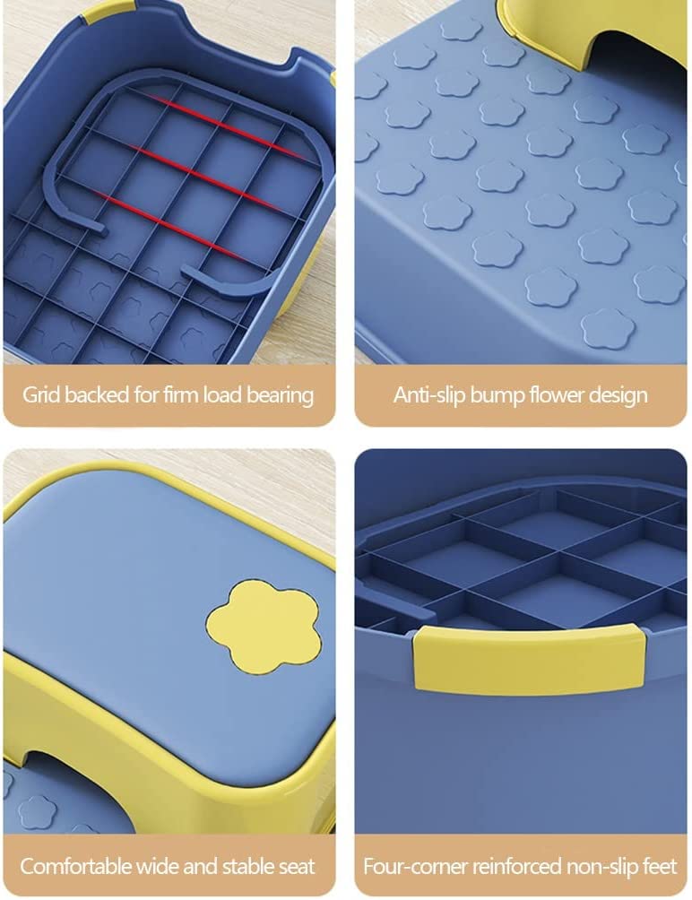 DS BS  2-in-1 Practical Non-Slip Step Stool for Kids-Blue