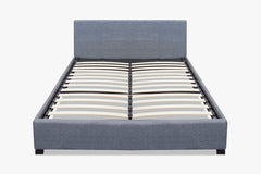 Bass Storage Bed Frame Grey & Euro Top Mattress J32 - Double