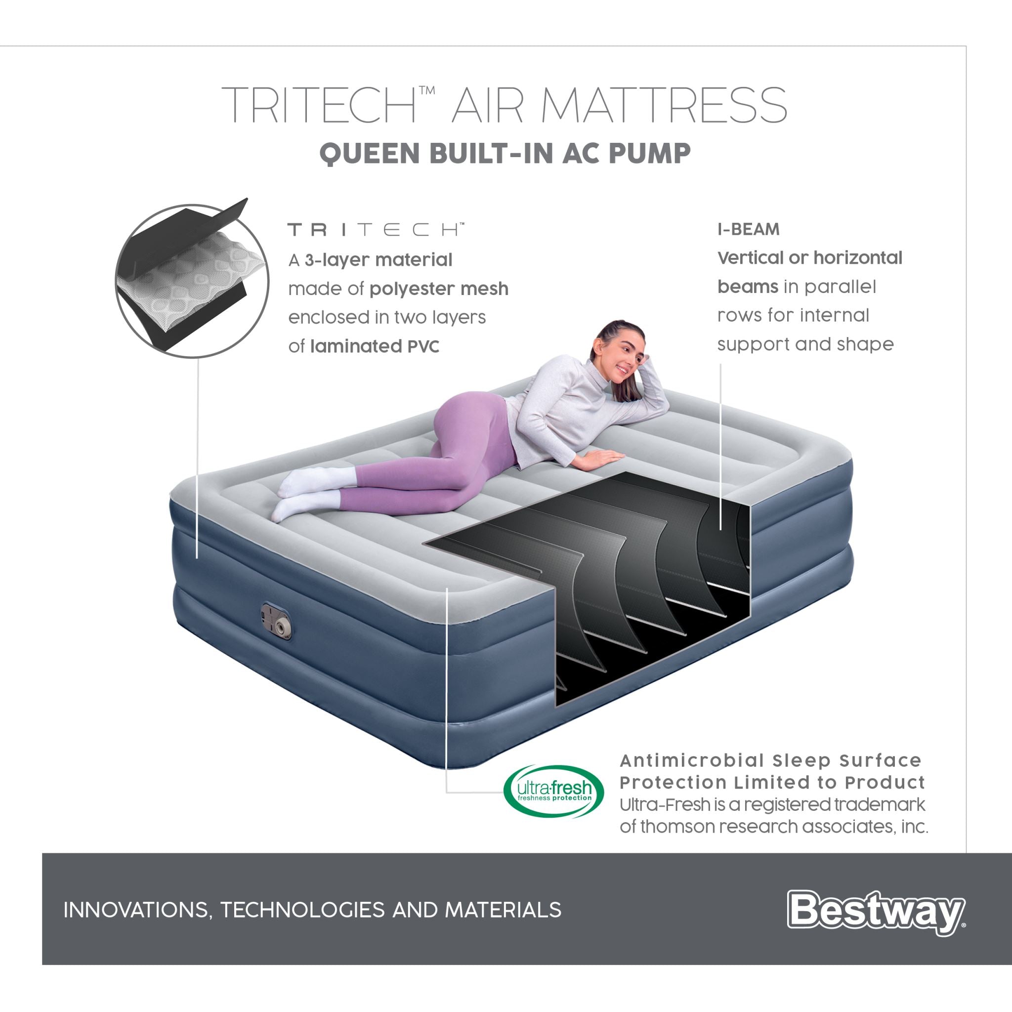 Bestway Tritech Air Bed Mattress 51 cm – Queen