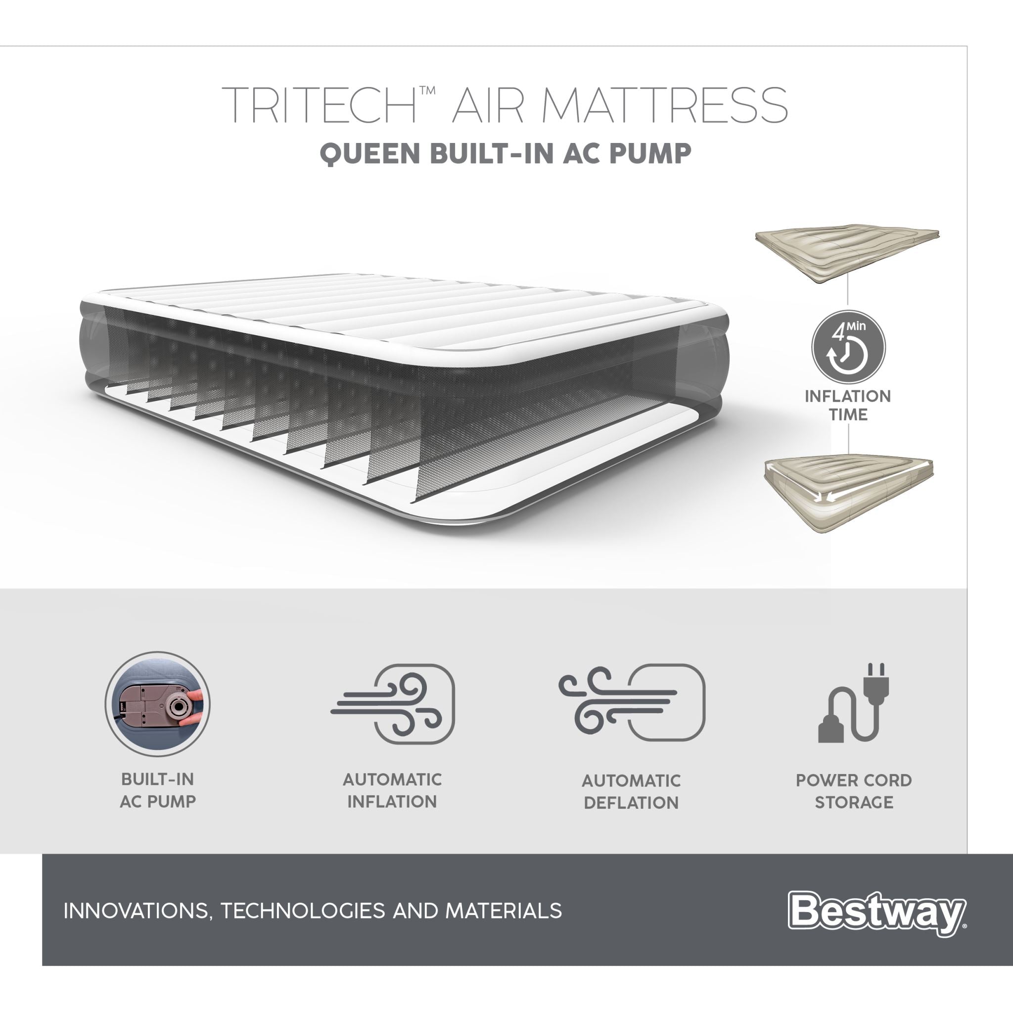Bestway Tritech Air Bed Mattress 51 cm – Queen